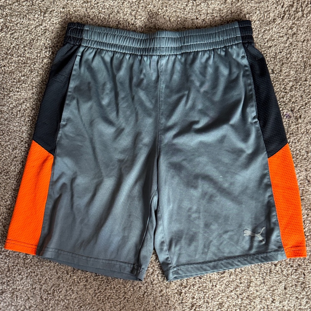 Puma Kids Gray and Orange Shorts